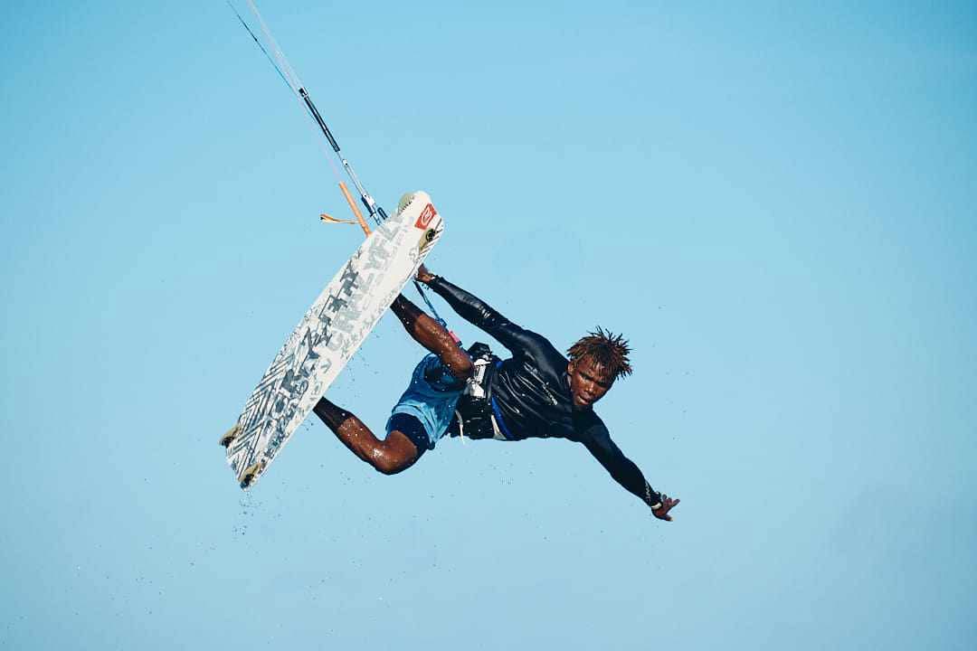 Trick de kitesurf à Diego Suarez, Nord Madagascar